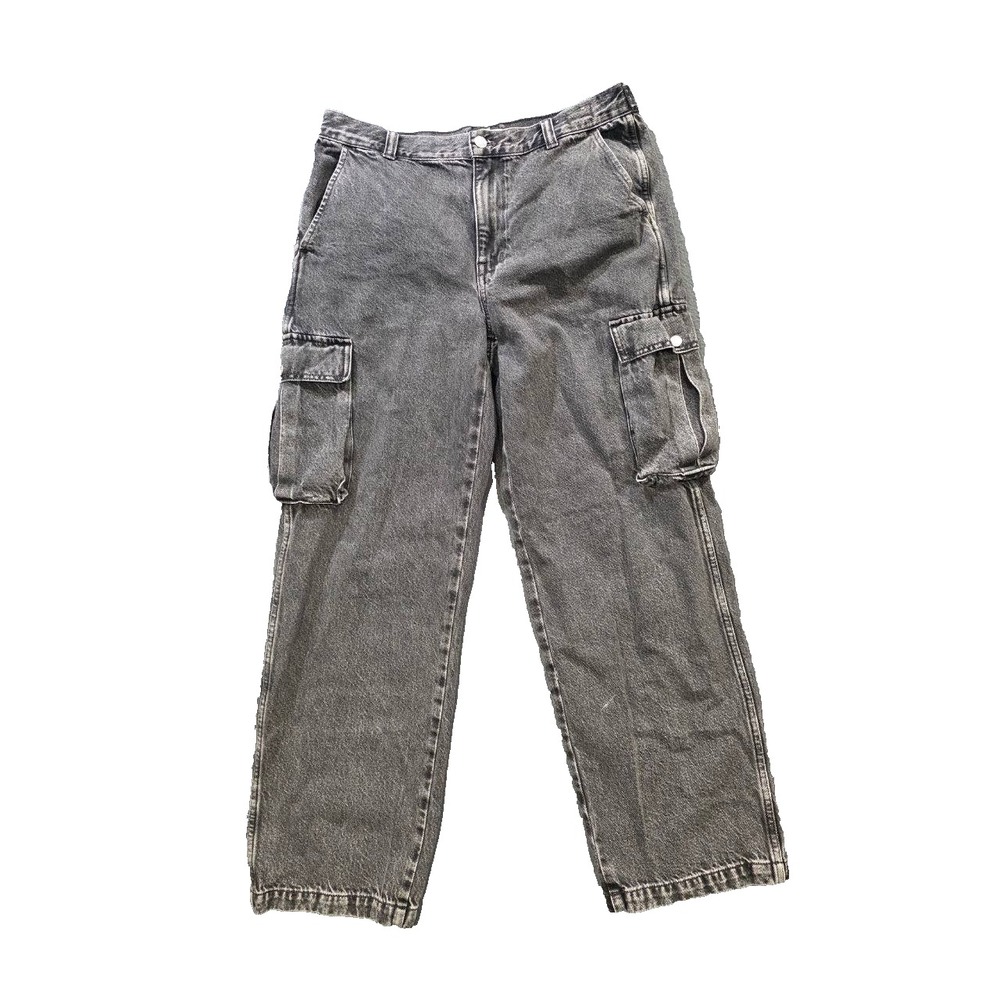 Madewel Low-Slung Straight Cargo Jeans Y2K Womens Size 29 Black A011437